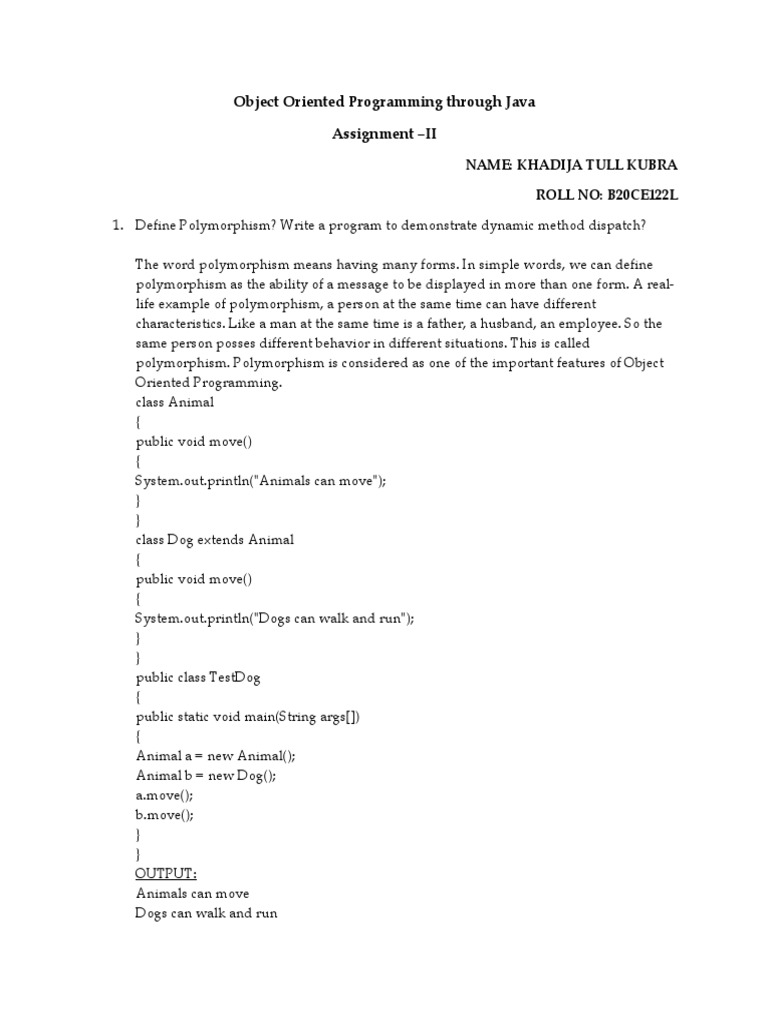 Java Assignment 2 | PDF | Programming | Constructor (Object Oriented ...
