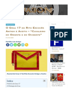 O Grau 17 Do Rito Escocês Antigo e Aceito - "Cavaleiro Do Oriente e Do Ocidente"