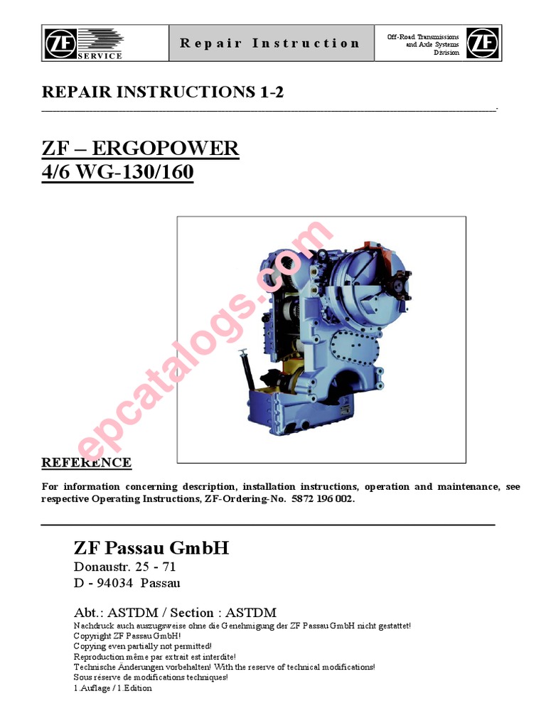 ZF 4 - 6 - 130 - 160 - e Repair Manual | PDF | Bearing