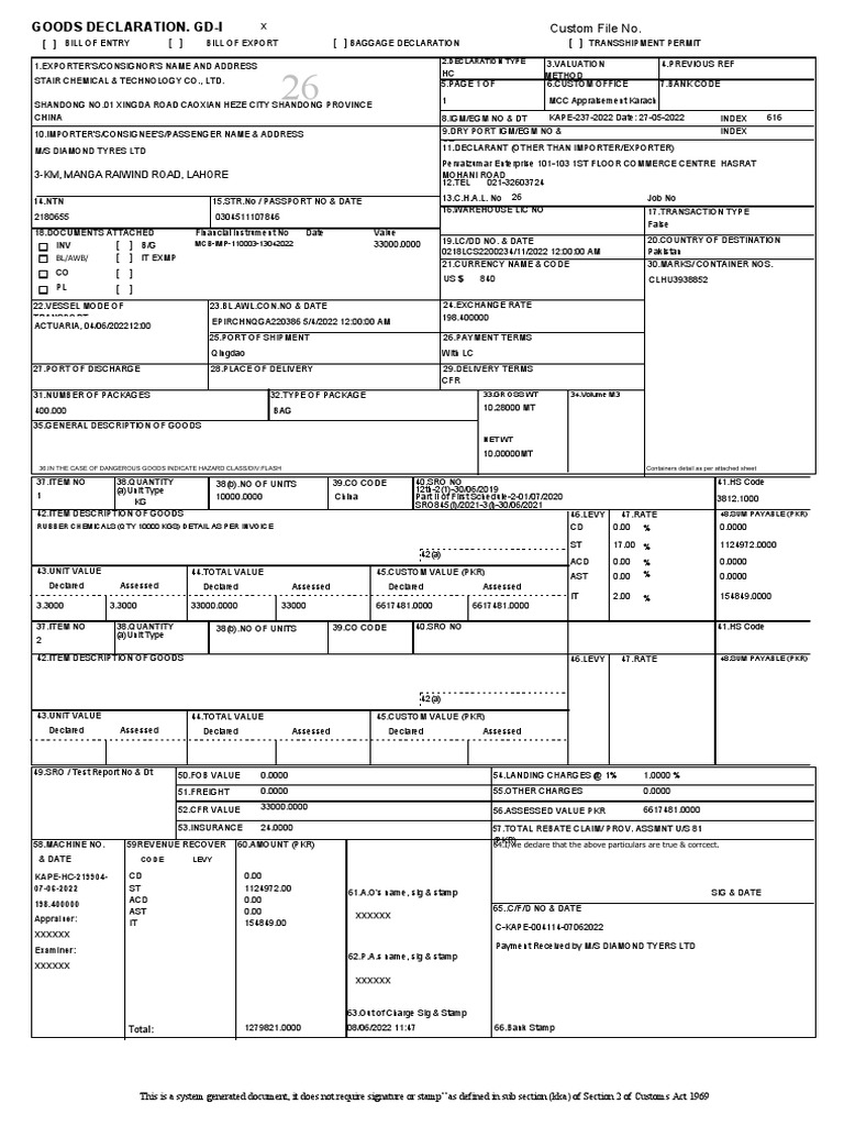 Import Declaration Format Bangladesh | PDF | Business | Trade