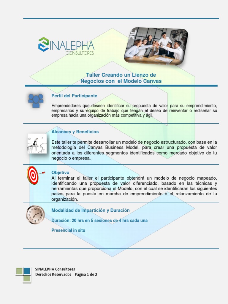 Taller Modelo de Negocios Canvas | PDF | Iniciativa empresarial ...