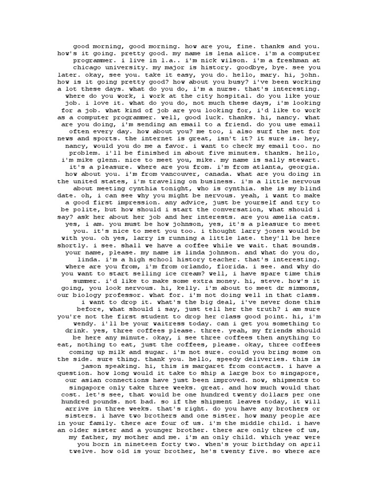 200 Common English Dialogs For Daily Life - v144P | PDF | Sauce | Cakes