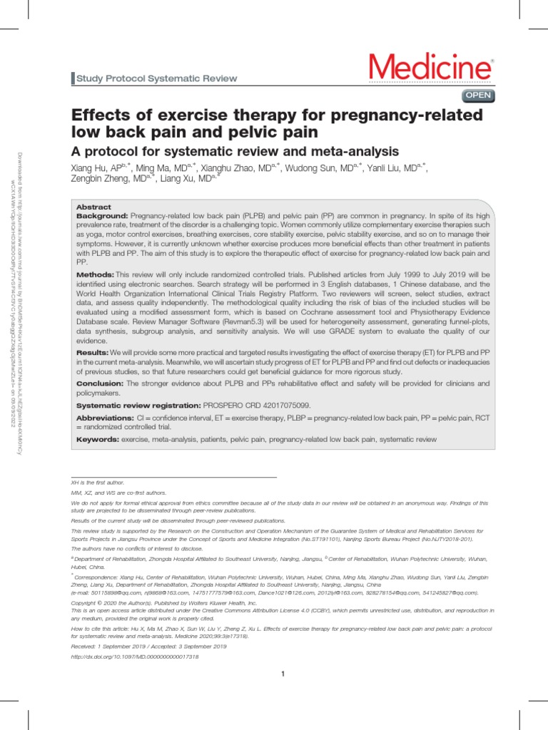 Effects of Exercise Therapy For Pregnancy Related.2 | PDF | Randomized ...