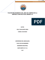 Plan de mejoramiento del área de compras en Constructora Jiménez