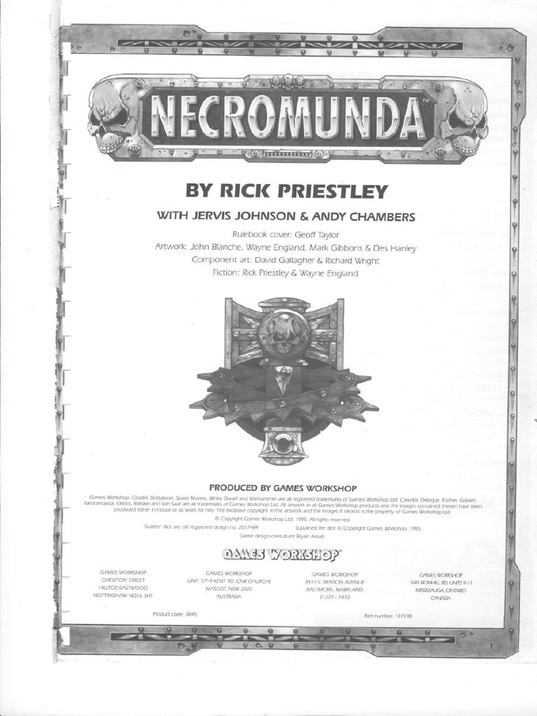 Necromunda Rulebook 1995 PDF Free | PDF