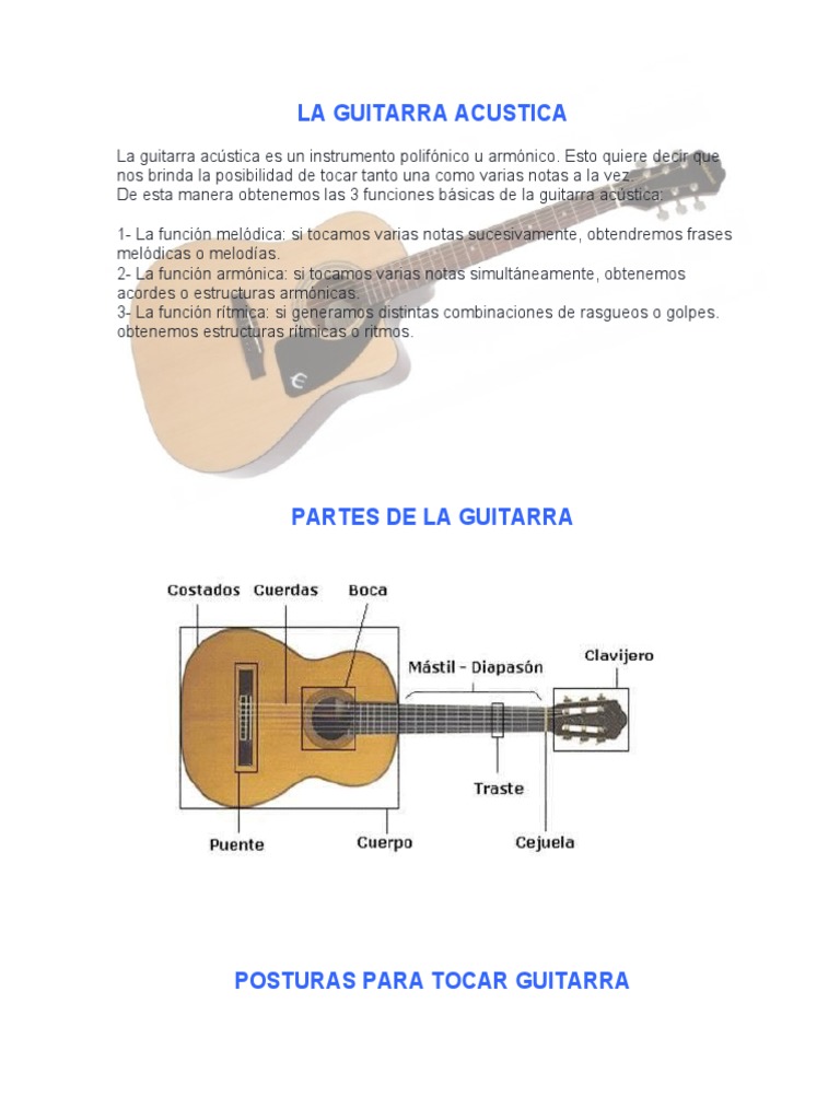 La Guitarra Acustica | PDF | Guitarras | Acorde (Música), image size:768x1024
