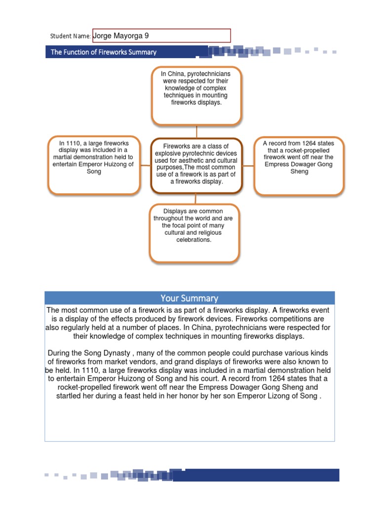 The Function of Fireworks Summary 9 PDF