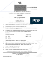 CSEC Chemistry June 2021 P1