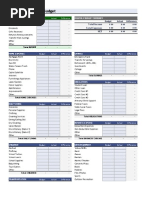 Monthly Budget