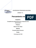 Pensamiento Creativo. Fernanda Montiel Guerrero