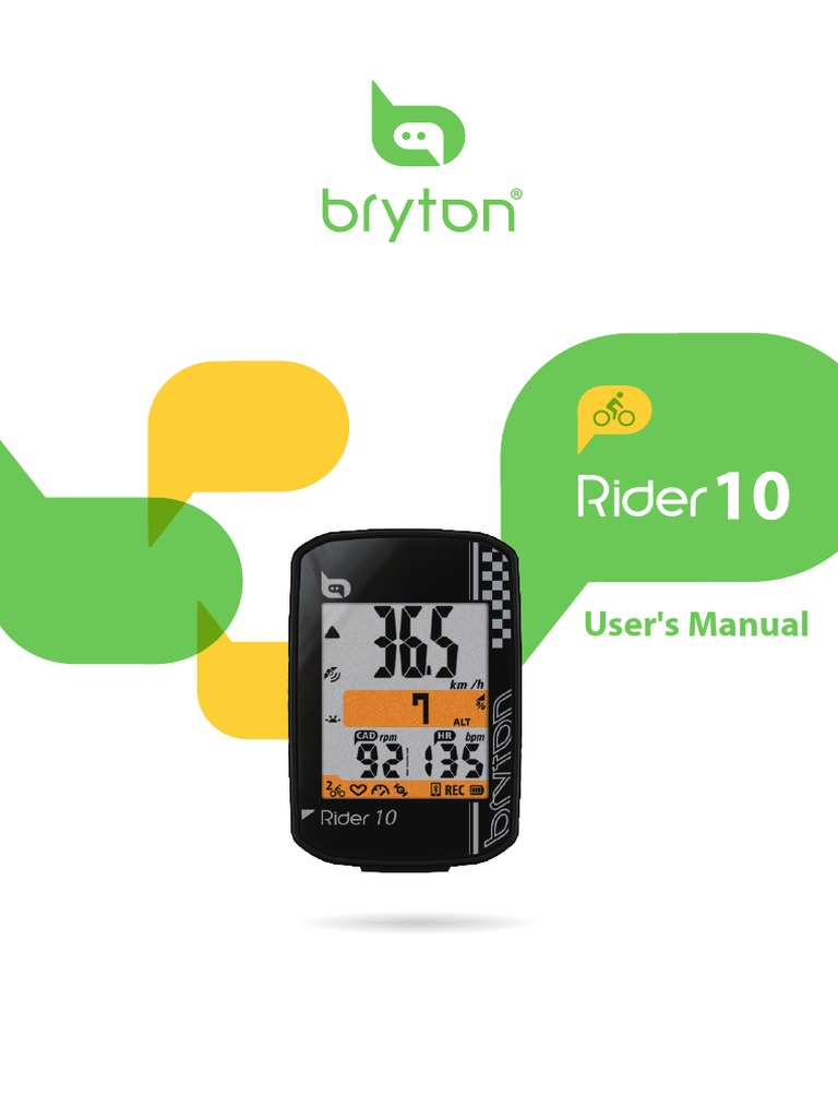 Bryton Rider 10 User Manual | PDF | Bluetooth | Mobile App