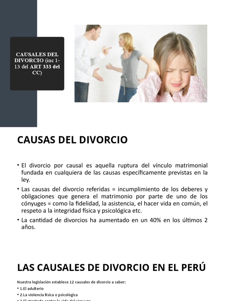 CAUSALES DEL DIVORCIO (Inc 1-13 Del ART | PDF | Divorcio | Demanda judicial