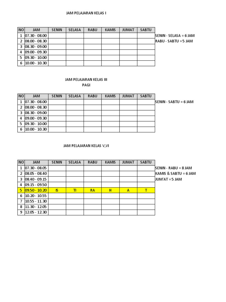 Jadwal Pelajaran | PDF