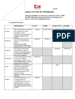 Unit 10 Vocabulary List Answer Key C1 PW3 October 2019