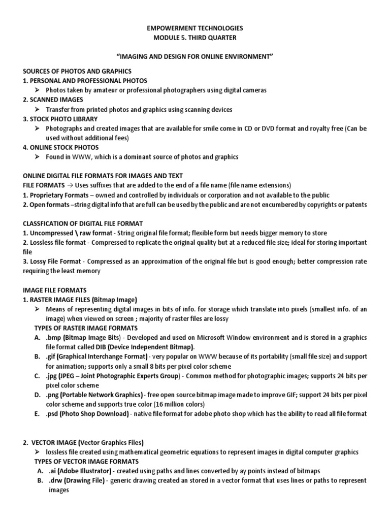 Lesson 5 imaging and design for online environment pdf data