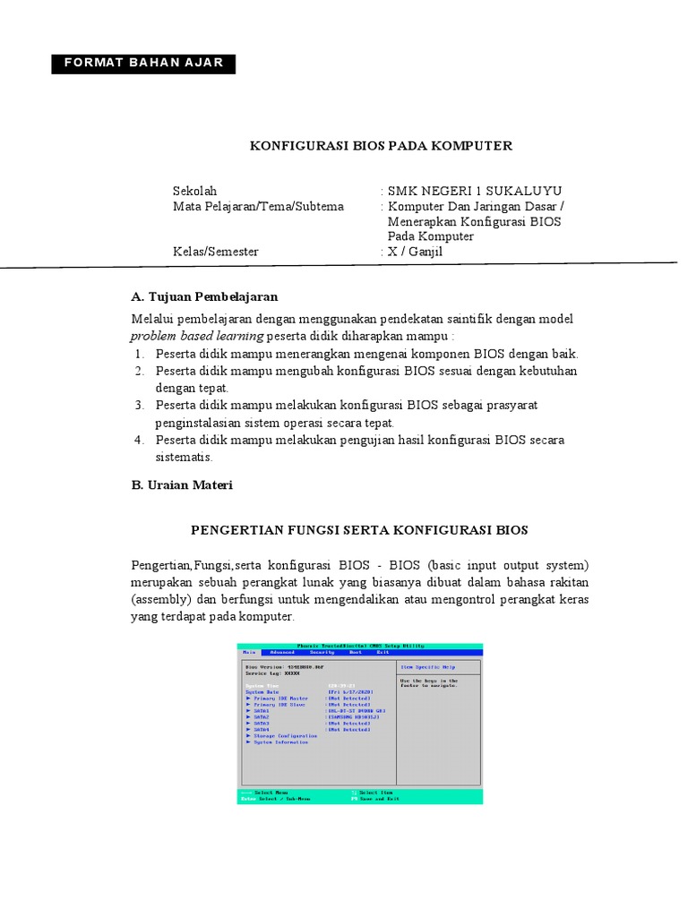 Konfigurasi BIOS untuk Pemula | PDF