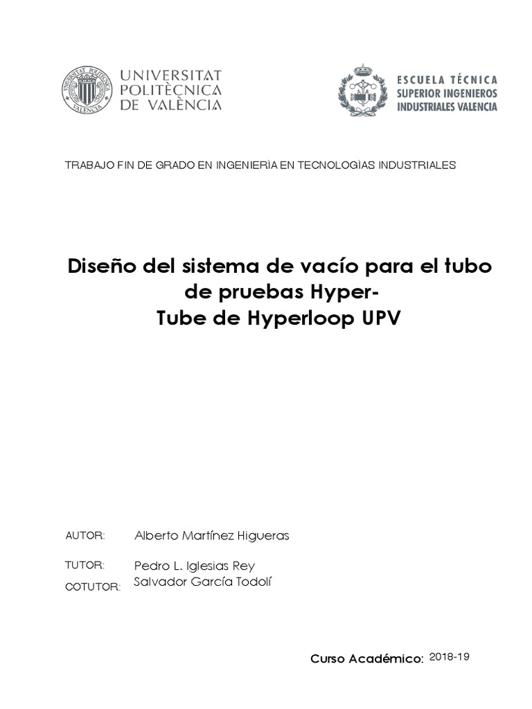 Diseño del sistema de vacío Hyper-Tube | PDF | Hyperloop | Transporte