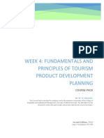 Week 4 - Fundamentals and Principles of Tourism Product Development Planning