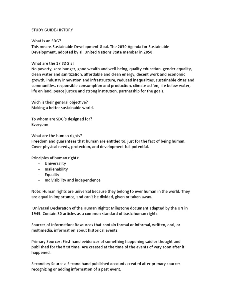 STUDY GUIDE history PDF