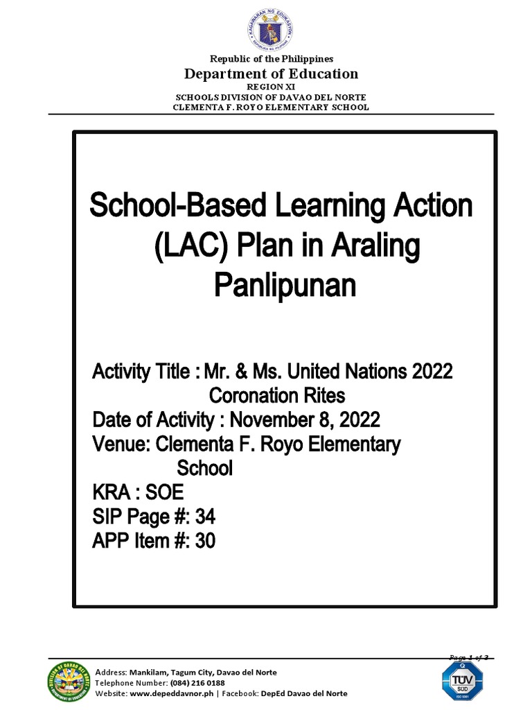 ARAL - PAN LAC Session | PDF | Learning | Teachers