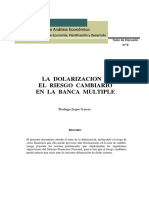 La dolarización y el riesgo cambiario en la banca nacional (RD