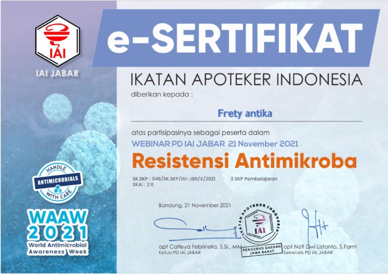 E Sertifikat 21 - Nov-PD - 1140 Frety Antika | PDF