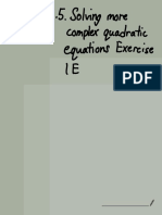 Chapter 1.5. Solving More Complex Quadratic Equations Exercise 1E