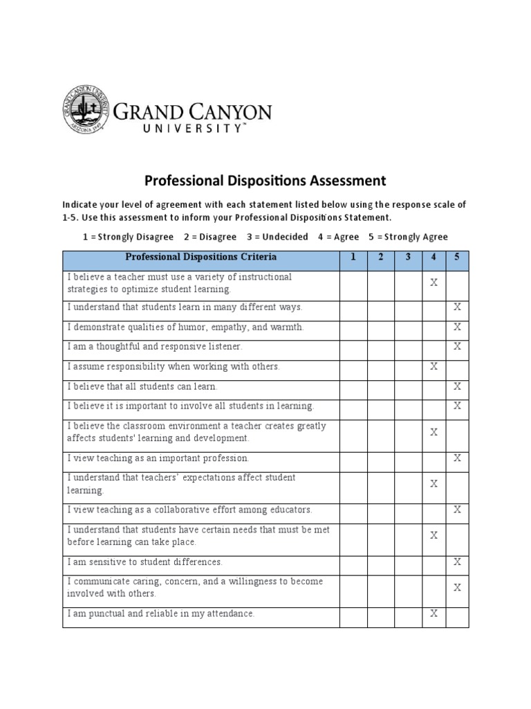 Professional Dispositions Assessment PDF Teachers Teaching Method