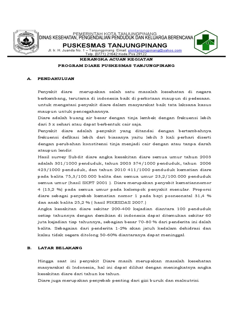 Program Penanganan Diare Tanjungpinang | PDF | Pengembangan Diri ...