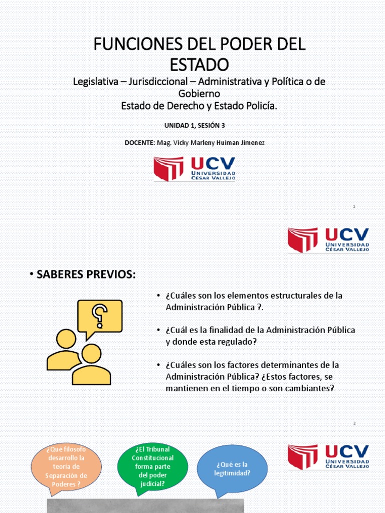 Funciones del Poder del Estado en Perú | PDF | Separación de poderes ...