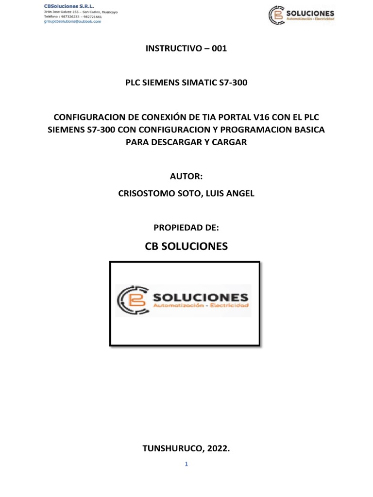 Configuración PLC Siemens S7-300 en TIA Portal | PDF | Equipo | Edad de ...