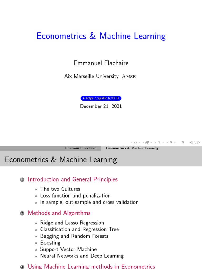 Machine Learning and Econometrics EF | PDF | Cross Validation ...