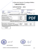 Boleta de Notas - 2022-I: FORMACIÓN ESPECÍFICA Módulos Técnico Profesionales
