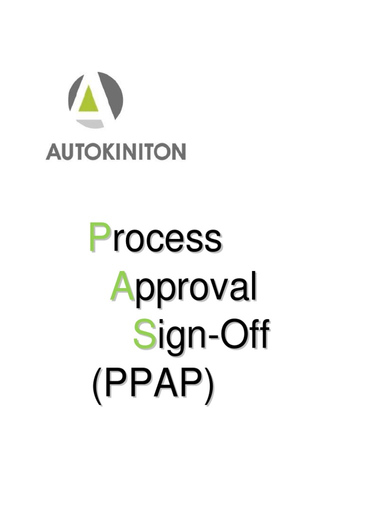 AGG-ST-052 Autokiniton Process Approval Sign-Off PPAP | PDF | Business ...