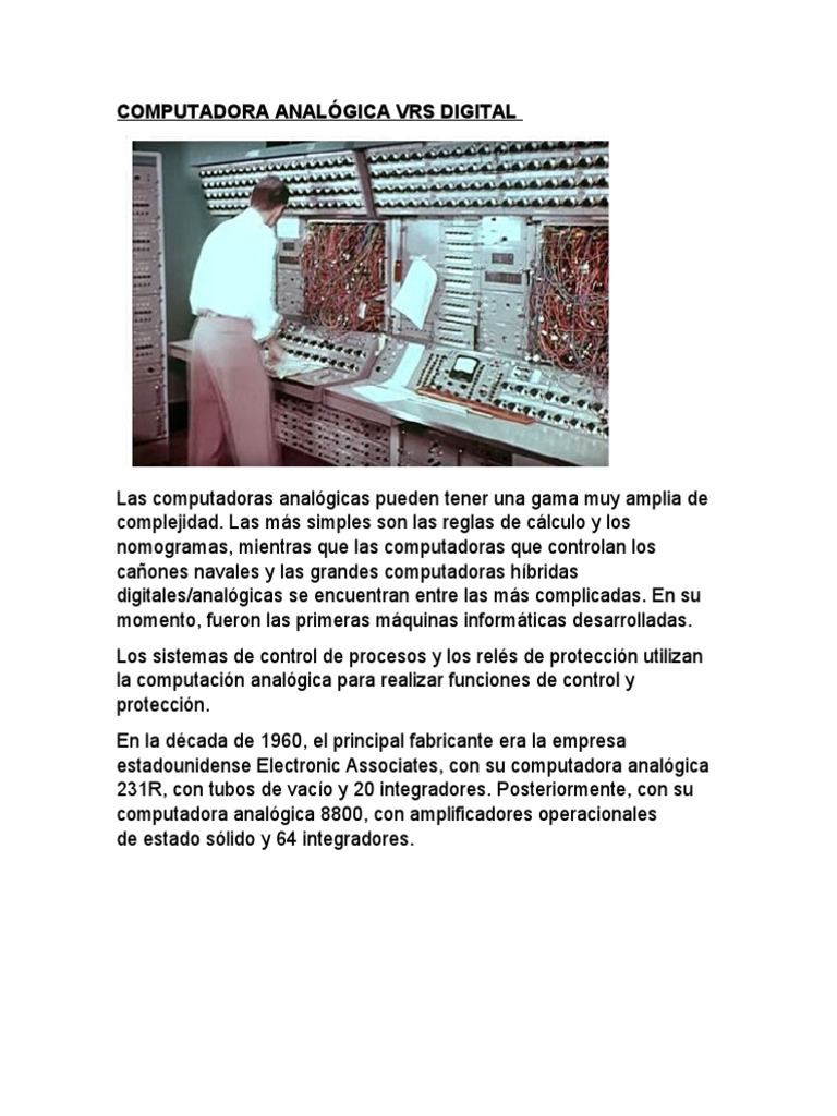 Diferencia Entre Computadora Analógica Y Digital