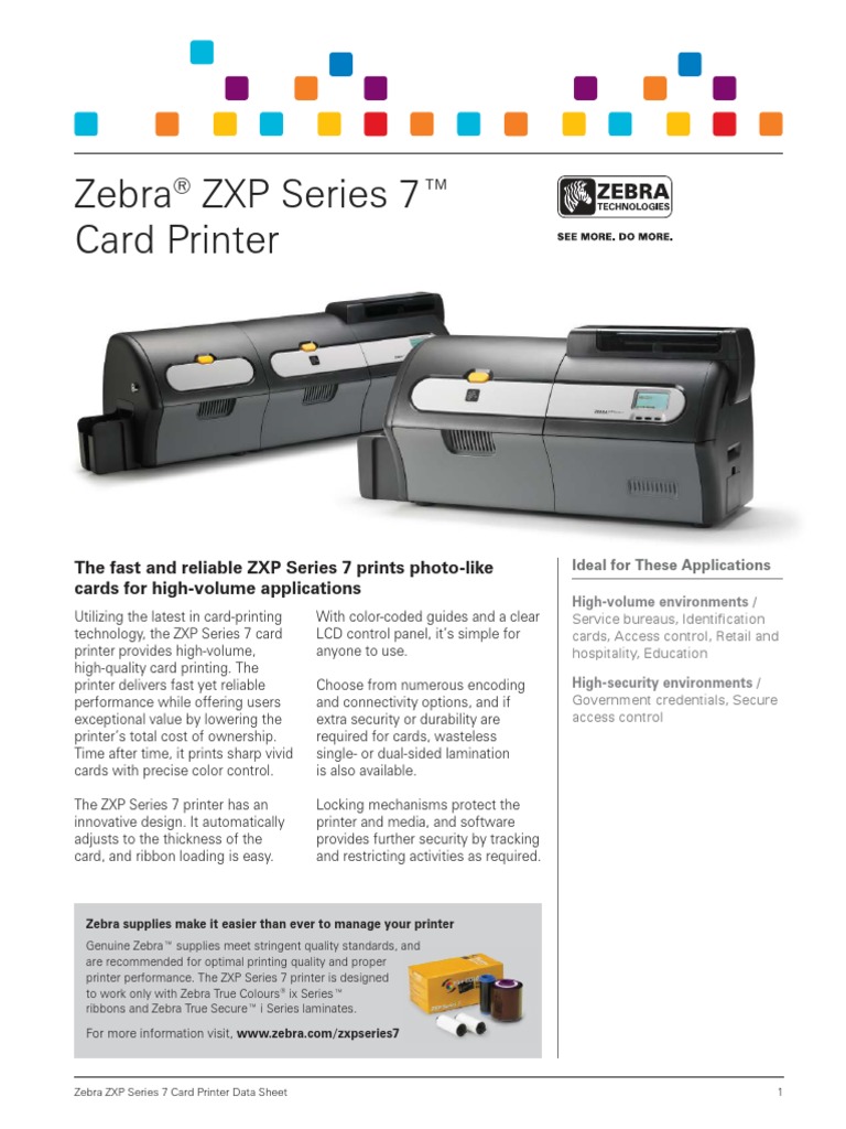 Zebra Zxpseries7 | PDF | Printer (Computing) | Smart Card