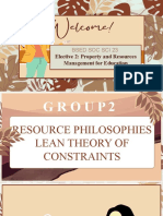 Group 2 I Resource Philosophies Lean Theory of Constraints