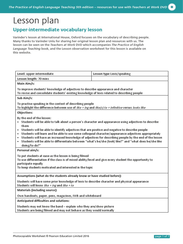 Lesson Plans Varinder | PDF | Lesson Plan | Language Education