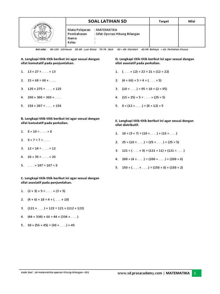 Mengulik Sifat Operasi Hitung dalam Matematika