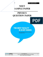 NEET SAMPLE PAPER PHYSICS QUESTION PAPER