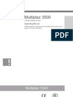 MULTIPLAZ 3500 Operating Manual