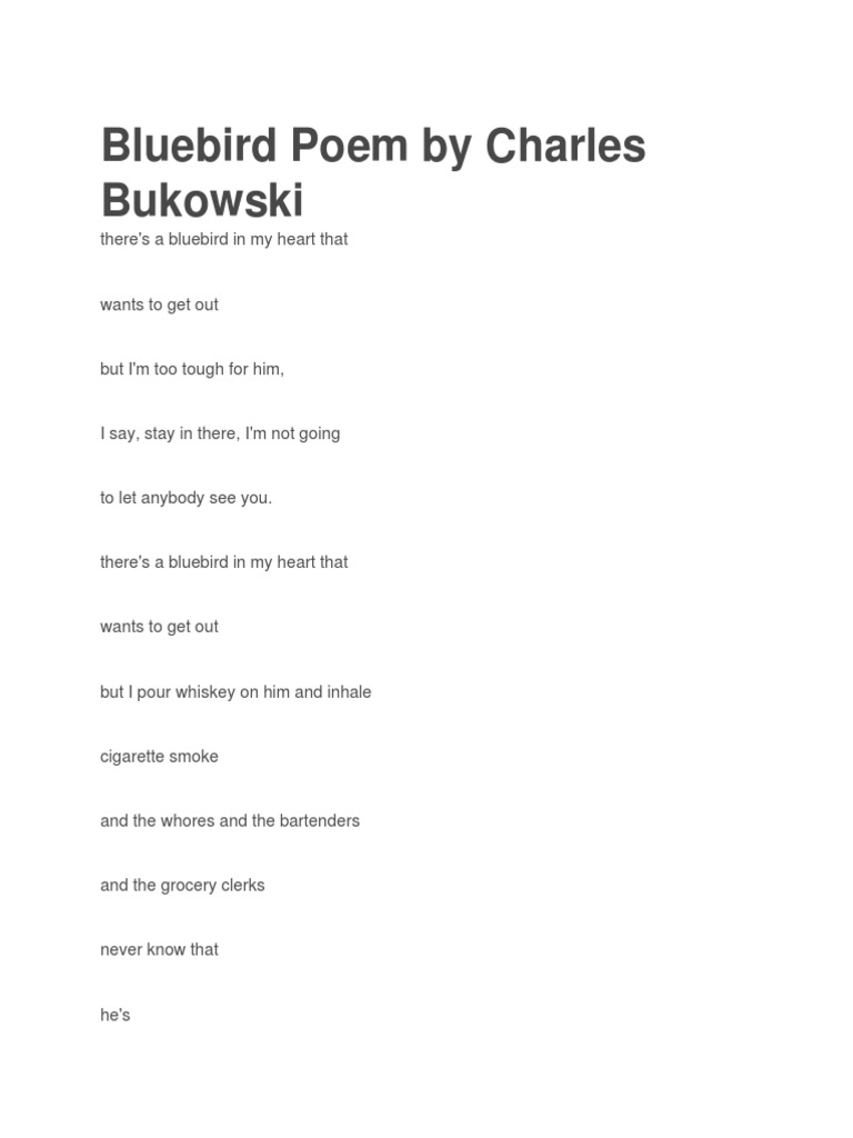 Bluebird Poem PDF