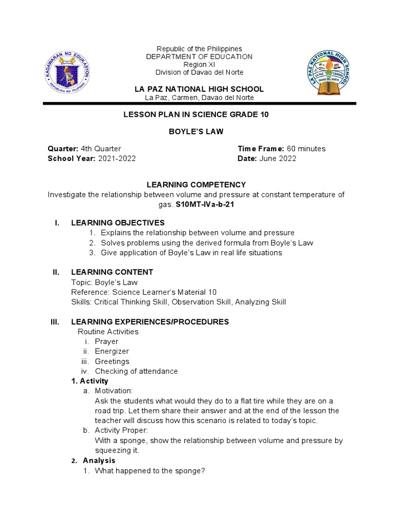 LP boyle's law PDF Gases Scuba Diving