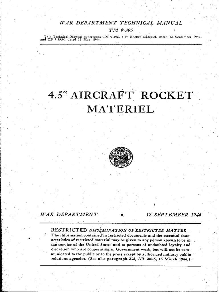 4.5” Aircraft Rocket Materiel Manual | PDF | Ammunition | Screw