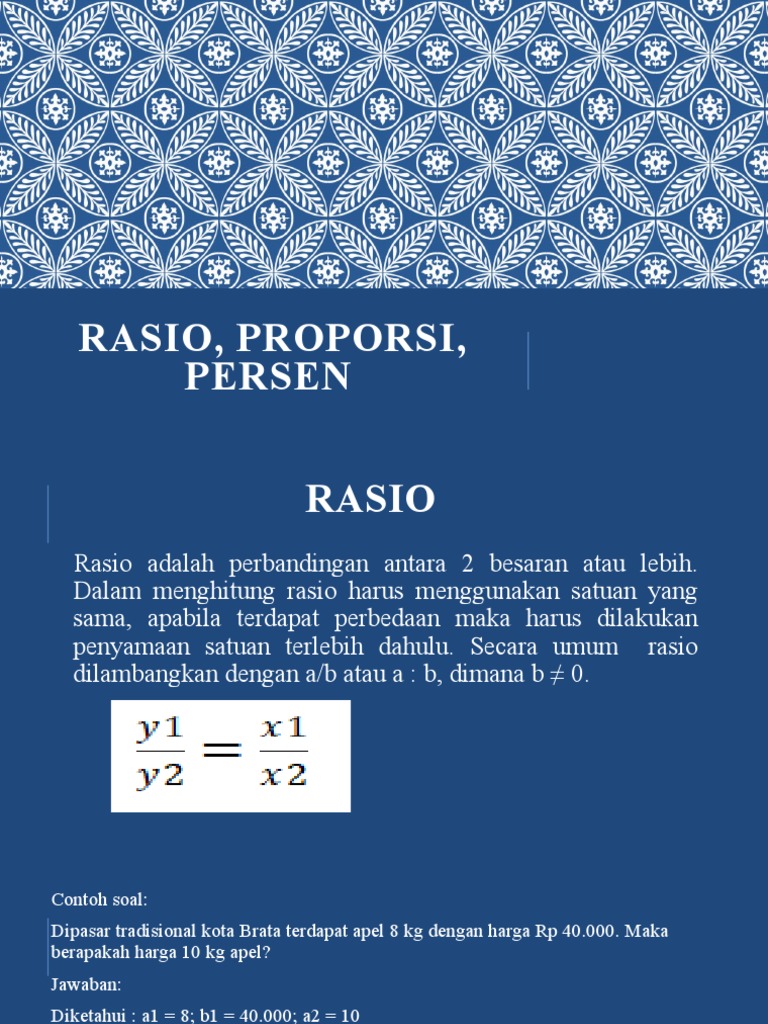 Menghitung Rasio dan Proporsi Obat | PDF