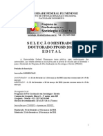 Edital PPGSD 2011 Mestrado e Doutorado