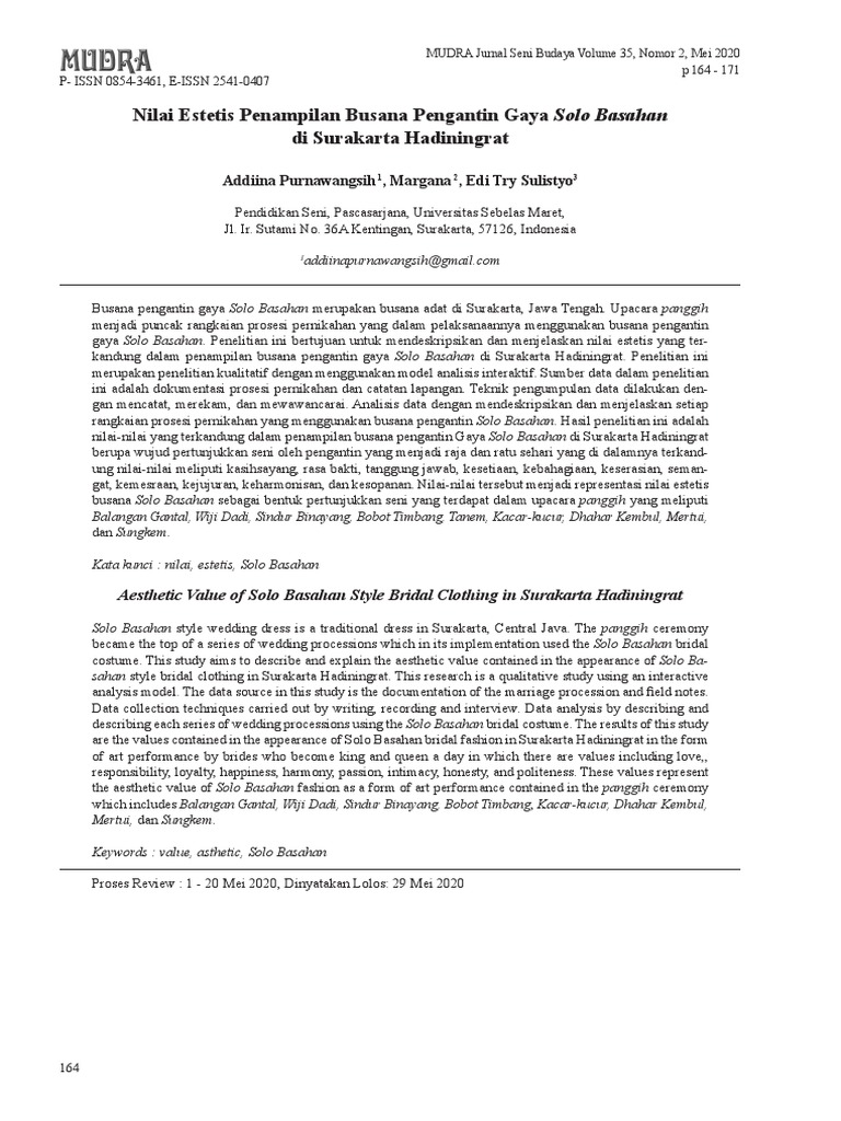 Estetika Busana Pengantin Solo Basahan | PDF