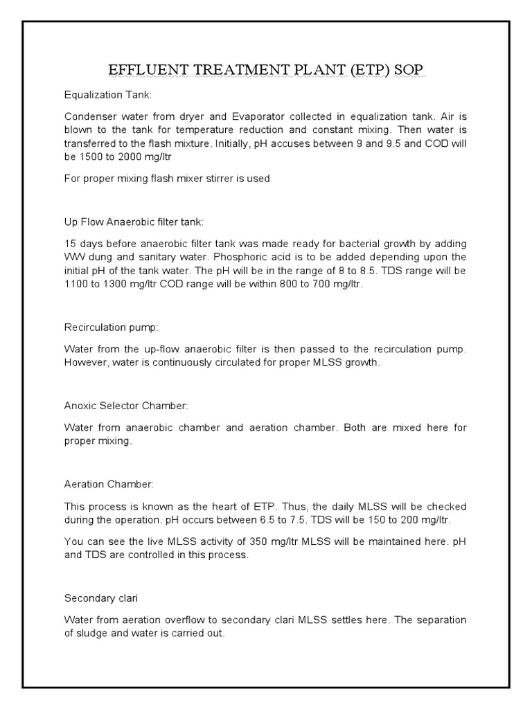 Effluent Treatment Plant | PDF