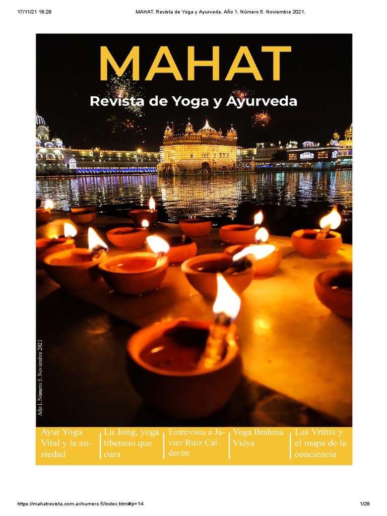 Entrevista en MAHAT. Revista de Yoga y Ayurveda. Año 1. Número 5