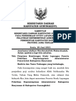 28'06'21 Terima Study Lapang Pelatihan Kepemimpinan III Administrator Kab. Banyumas